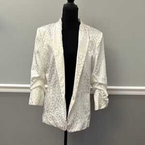Eesome White Leopard Print Blazer